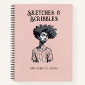 Personalized Sketches and Scribbles Notebook Notizblock (Vorderseite)