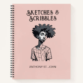 Personalized Sketches and Scribbles Notebook Notizblock