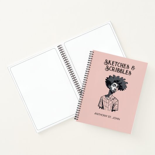 Personalized Sketches and Scribbles Notebook Notizblock (Innenseite)