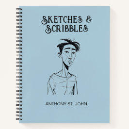 Personalized Sketches and Scribbles Notebook Notizblock