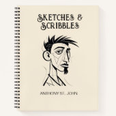 Personalized Sketches and Scribbles Notebook Notizblock (Vorderseite)