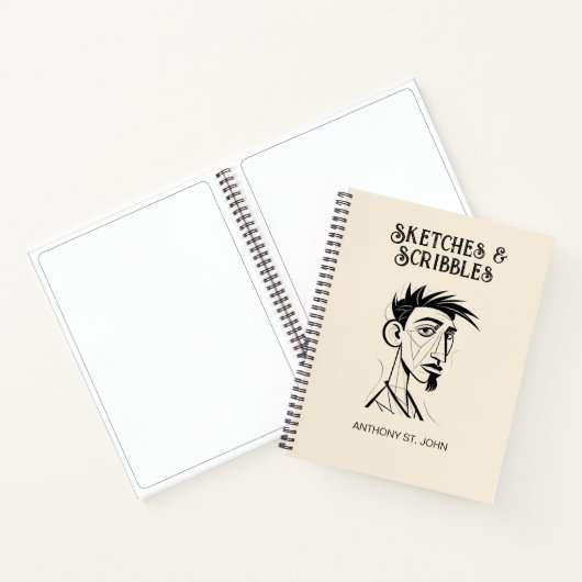Personalized Sketches and Scribbles Notebook Notizblock (Innenseite)