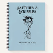 Personalized Sketches and Scribbles Notebook Notizblock (Vorderseite)