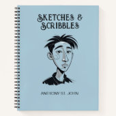 Personalized Sketches and Scribbles Notebook Notizblock (Vorderseite)
