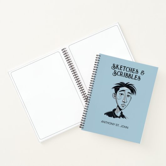 Personalized Sketches and Scribbles Notebook Notizblock (Innenseite)