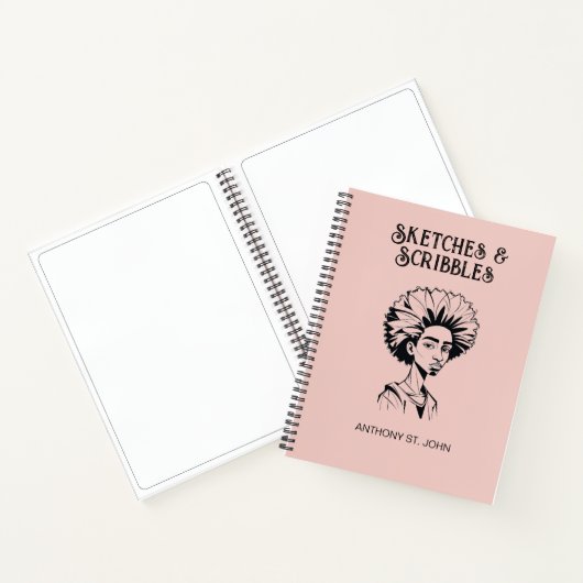 Personalized Sketches and Scribbles Notebook Notizblock (Innenseite)