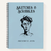 Personalized Sketches and Scribbles Notebook Notizblock (Vorderseite)