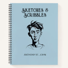 Personalized Sketches and Scribbles Notebook Notizblock