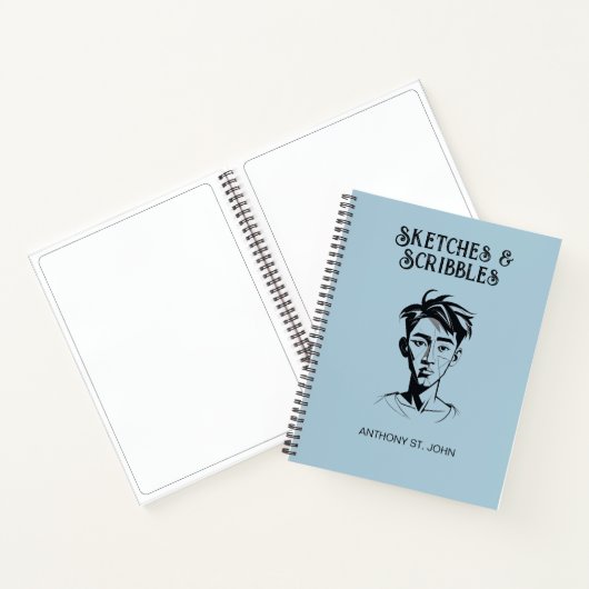Personalized Sketches and Scribbles Notebook Notizblock (Innenseite)