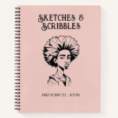 Personalized Sketches and Scribbles Notebook Notizblock (Vorderseite)