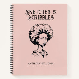 Personalized Sketches and Scribbles Notebook Notizblock