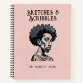 Personalized Sketches and Scribbles Notebook Notizblock (Vorderseite)