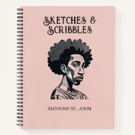 Personalized Sketches and Scribbles Notebook Notizblock