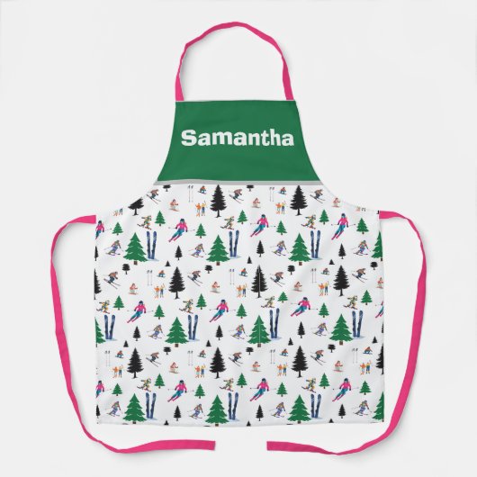 Personalized Ski Inspired Apron Schürze (Vorderseite)