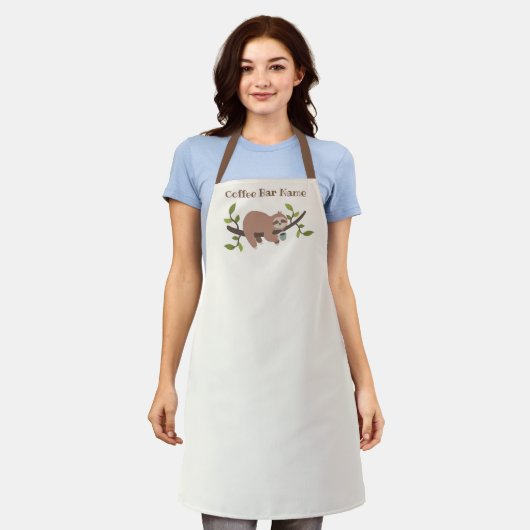 Personalized Sloth Coffee Bar Apron Schürze (Getragen)
