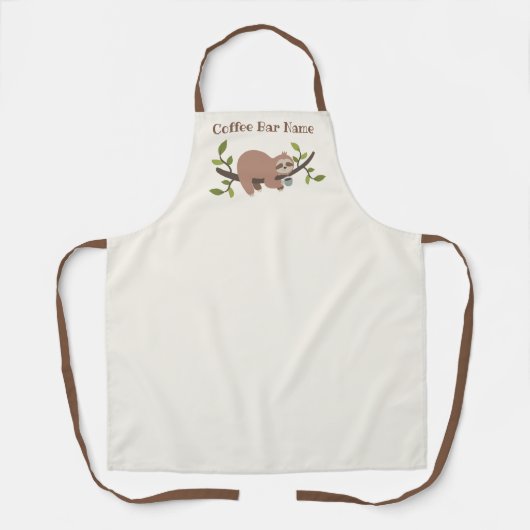 Personalized Sloth Coffee Bar Apron Schürze (Vorderseite)