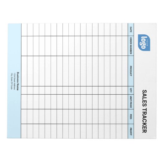 Personalized Small Business Sales Tracker Notepad Notizblock (Vorderseite)