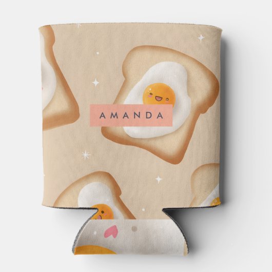 Personalized Smiley Toast and Egg Pattern Dosenkühler (Rückseite)