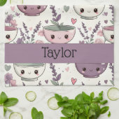 Personalized Smiling Floral Print Geschirrtuch (Gefaltet)