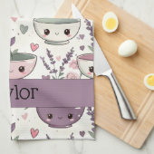 Personalized Smiling Floral Print Geschirrtuch (Viertel Falte)