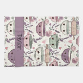 Personalized Smiling Floral Print Geschirrtuch (Horizontal)