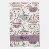 Personalized Smiling Floral Print Geschirrtuch (Vertikal)