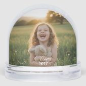 Personalized Snow Globe with Custom Photo and Name Schneekugeln (Rückseite)