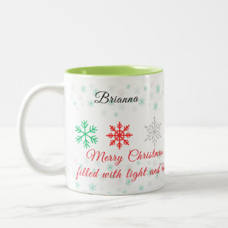 Personalized Snowflake Christmas Zweifarbige Tasse