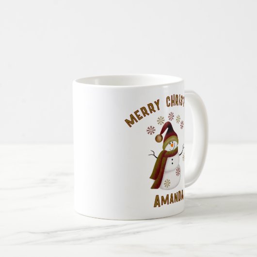 Personalized Snowman Christmas Kaffeetasse (VorderseiteRechts)