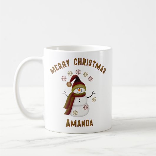 Personalized Snowman Christmas Kaffeetasse (Links)