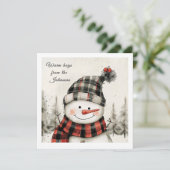 Personalized Snowman Christmas with Family Name (Stehend Vorderseite)