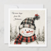 Personalized Snowman Christmas with Family Name (Vorderseite)