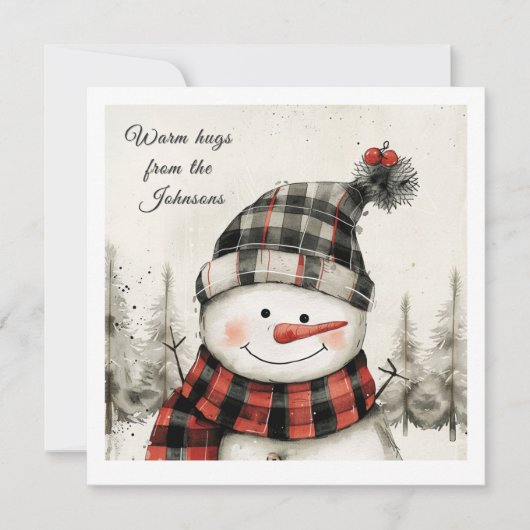 Personalized Snowman Christmas with Family Name (Vorderseite)