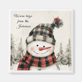 Personalized Snowman Christmas with Family Name Magnet (Vorne)