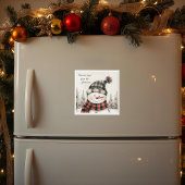 Personalized Snowman Christmas with Family Name Magnet