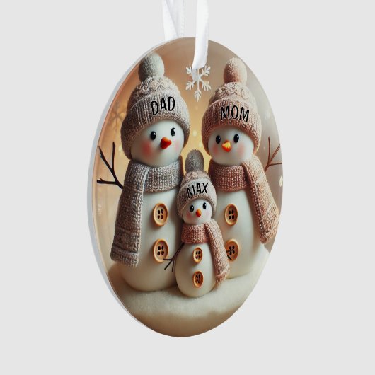 Personalized Snowman Family Ornament (Vorderseite)