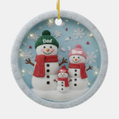 Personalized Snowman Family Ornament (Hinten)
