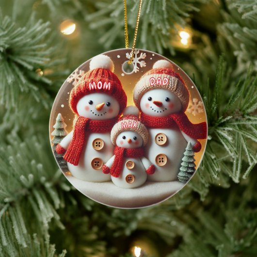 Personalized Snowman Family Ornament (Baum)