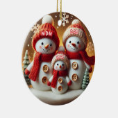 Personalized Snowman Family Ornament (Rechts)