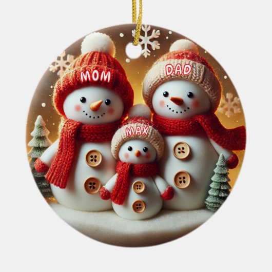 Personalized Snowman Family Ornament (Vorne)