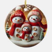 Personalized Snowman Family Ornament (Hinten)