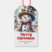 Personalized Snowman Kids Gift Tag Custom Xmas Geschenkanhänger (Vorderseite)