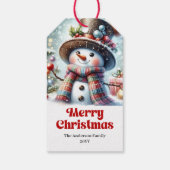 Personalized Snowman Kids Gift Tag Custom Xmas Geschenkanhänger (Rückseite)