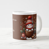 Personalized Snowman Mug - Custom Name Gift Jumbo-Tasse (Vorderseite Rechts)
