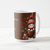 Personalized Snowman Mug - Custom Name Gift Kaffeetasse (VorderseiteRechts)