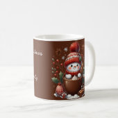 Personalized Snowman Mug - Custom Name Gift Kaffeetasse (VorderseiteRechts)