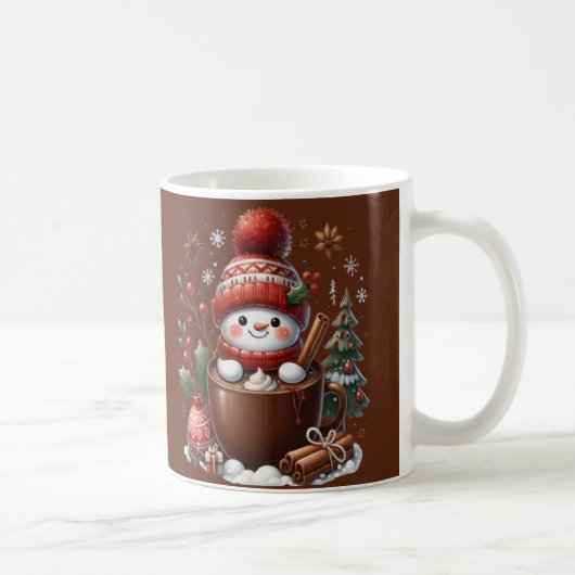 Personalized Snowman Mug - Custom Name Gift Kaffeetasse (Rechts)