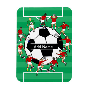 Personalized soccer ball and players magnet