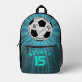 Personalized Soccer Ball Birthday  | Age Name Text Bedruckter Rucksack (Vorderseite)