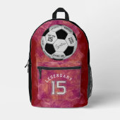 Personalized Soccer Ball Birthday  | Age Name Text Bedruckter Rucksack (Vorderseite)